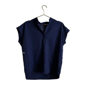 Figs Rafaela Oversized Scrub Top Navy Blue Women's M